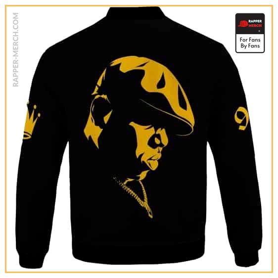 Notorious BIG Tribute Gold Face Silhouette Bomber Jacket RP0310