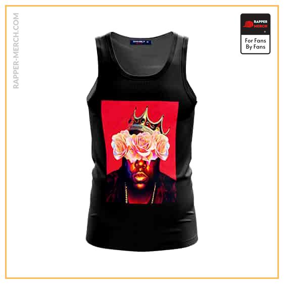 Notorious Big Portrait With Roses Black Tank Top RP0310