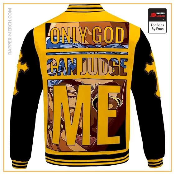 Only God Can Judge Me 2Pac Yellow And Black Varsity Jacket RM0310