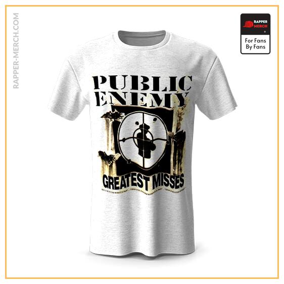 Public Enemy Greatest Misses Logo White Tees RM0710