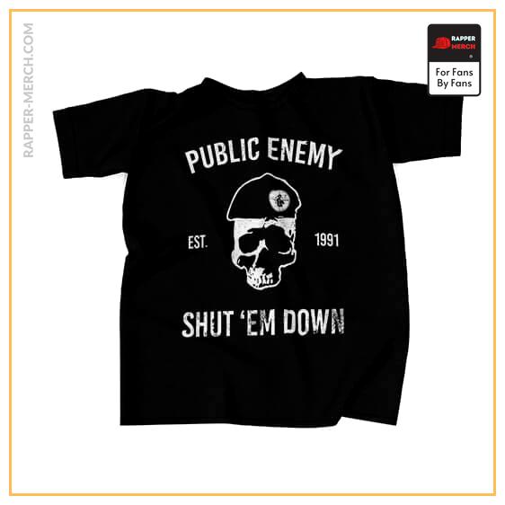 Public Enemy Shut Em Down Skull T-shirt RM0710