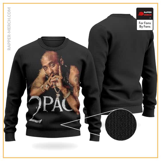Rap Artist 2Pac Shakur Iconic Pose Wool Sweatshirt RM0310