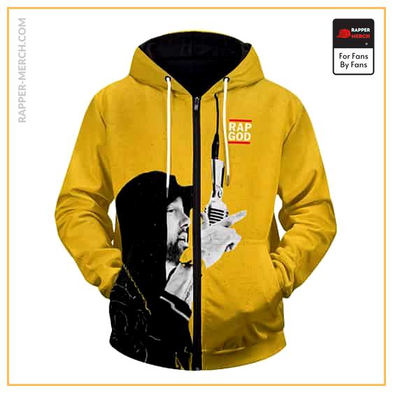 Rap God Eminem Grunge Artwork Yellow Zip Up Hoodie RM0310