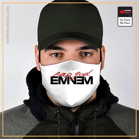 Rap God Eminem Minimalist Art White Cloth Face Mask RM0310