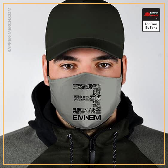 Rap Icon Eminem Music Career Logo Art Gray Face Mask RM0310