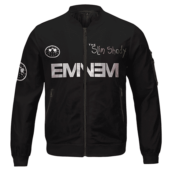 Rap Icon Eminem The Slim Shady Awesome Black Bomber Jacket RM0310