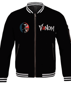 Rap Icon Eminem Venom Illustration Cool Black Bomber Jacket RM0310