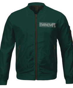 Rap Icon Eminem Wearing Hoodie Portrait Green Bomber Jacket RM0310