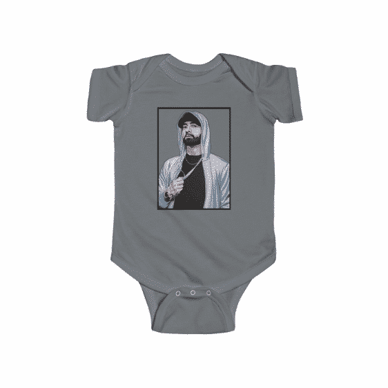 Rap Icon Eminem Wearing Hoodie Portrait Newborn Onesie RM0310
