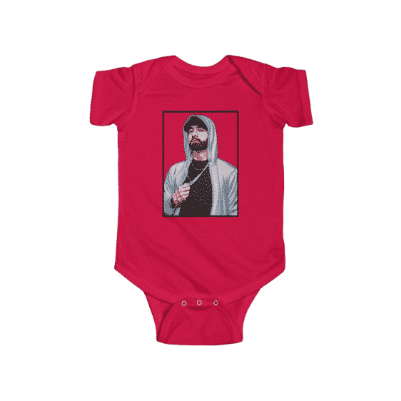 Rap Icon Eminem Wearing Hoodie Portrait Newborn Onesie RM0310