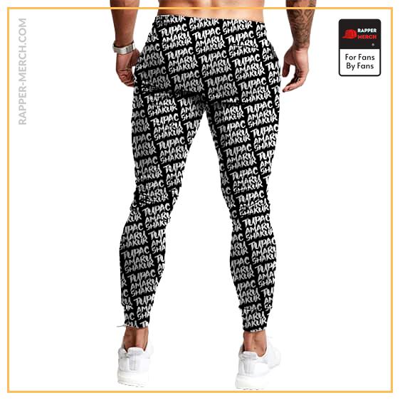 Rap Icon Tupac Amaru Shakur Name Pattern Jogger Sweatpants RM0310