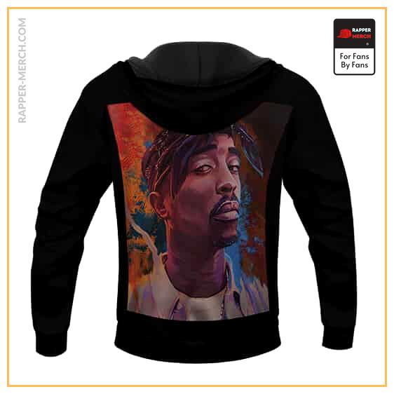 Rap Icon Tupac Amaru Shakur Painting Black Hoodie Jacket RM0310