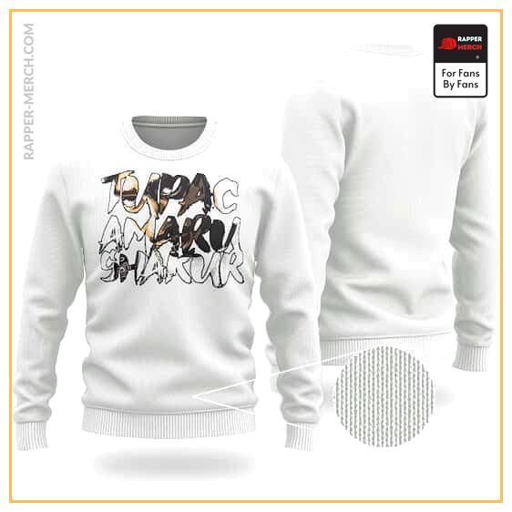 Rap Icon Tupac Amaru Shakur Typography Art Wool Sweater RM0310