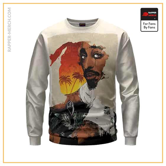 Rap Icon Tupac Makaveli Sunset Art Sweatshirt RM0310