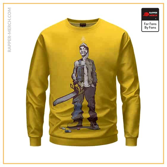 Rap Kings Eminem Slim Shady Holding Chainsaw Yellow Sweater RM0310