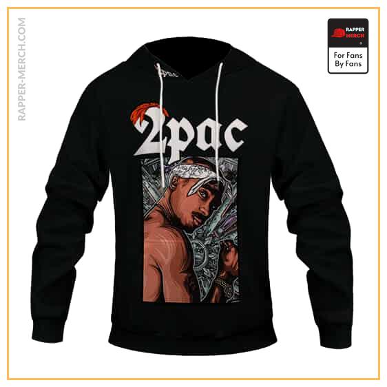 Rap Legend 2Pac Makaveli Tribute Art Black Hoodie Jacket RM0310
