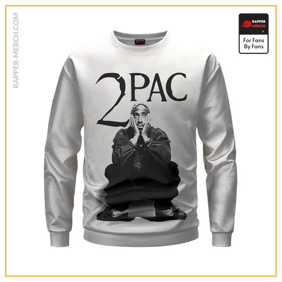 Rapper 2Pac Looking Up Monochrome Art Sweatshirt RM0310
