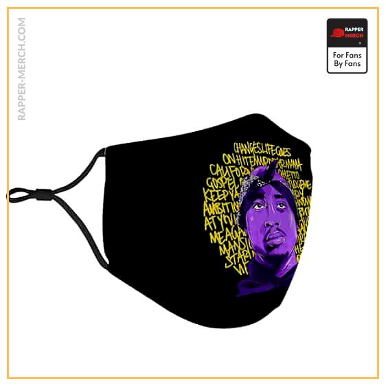 Rapper Tupac Shakur Greatest Songs Artwork Black Face Mask RM0310