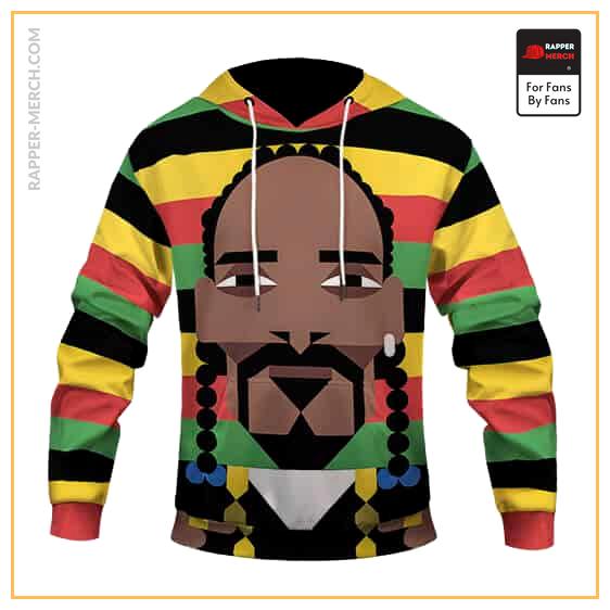 Rastafarian Color Snoop Dogg Geometric Portrait Art Hoodie RM0310