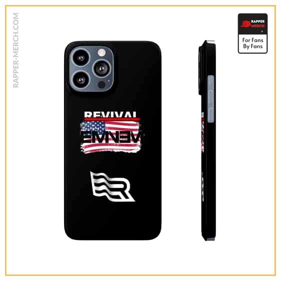 Revival American Flag Logo Eminem Black iPhone 13 Cover RM0310
