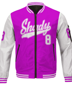 Shady 8 Marshall Mathers Logo Cool Purple Letterman Jacket RM0310