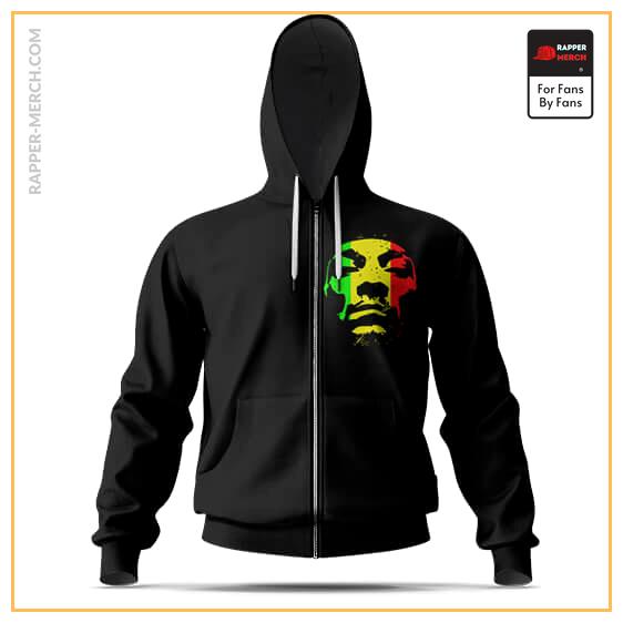 Snoop Dogg Rastafarian Colors Face Artwork Cool Zip Up Hoodie RM0310