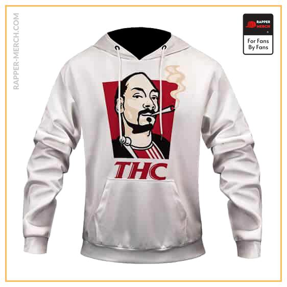 Snoop Dogg Smoking Joint THC Parody White Hoodie Jacket RM0310