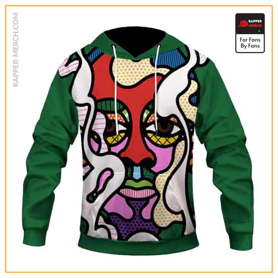 Snoop Doggy Dogg Abstract Face Art Green Pullover Hoodie RM0310