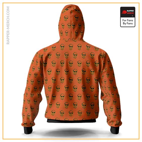 Snoop Doggy Dogg Trippy Head Pattern Orange Zip Up Hoodie RM0310