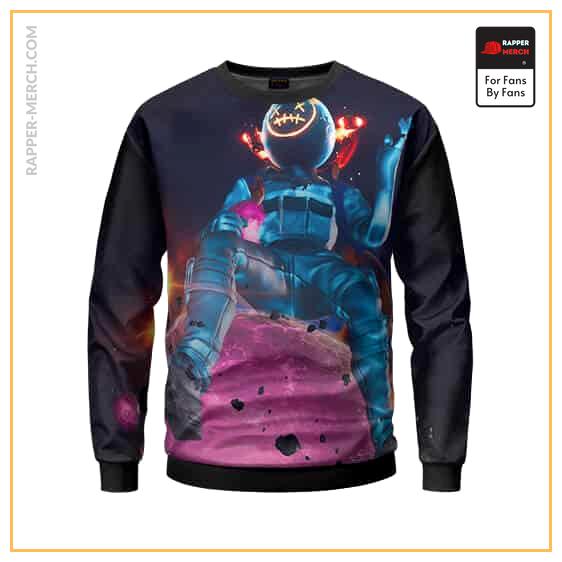 Space Astronaut Cactus Jack Smiley Crewneck Sweatshirt RM0410
