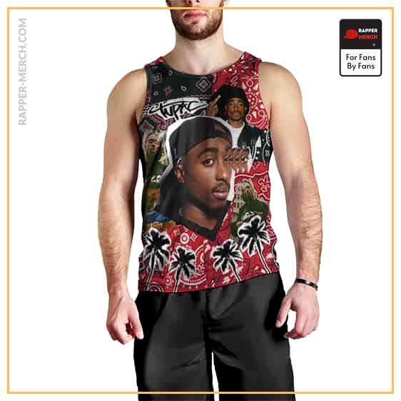 Tupac Shakur Bandana Collage Sleeveless Shirt RM0310