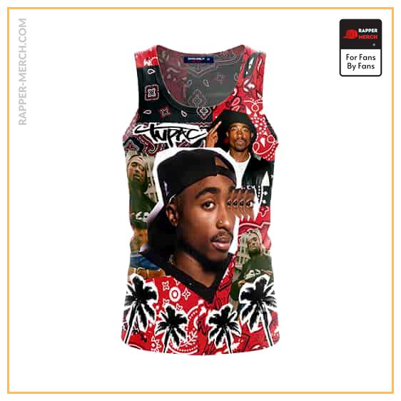Tupac Shakur Bandana Collage Sleeveless Shirt RM0310