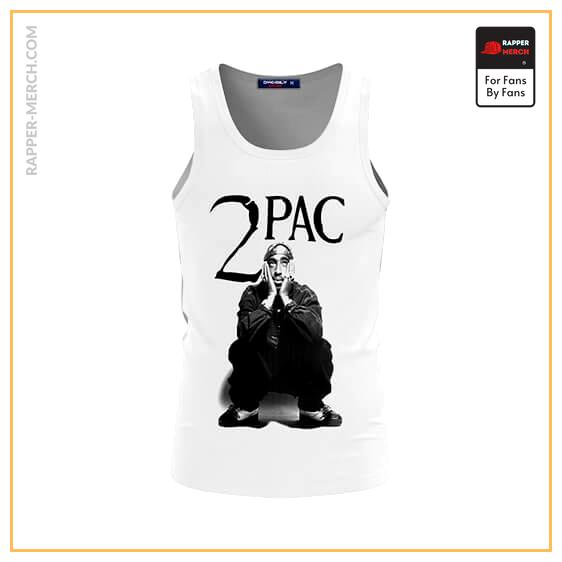 Black & White 2Pac Shakur Sitting Tank Top RM0310