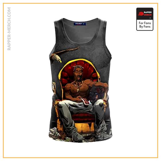 King Tupac Shakur On His Throne Tank Top RM0310