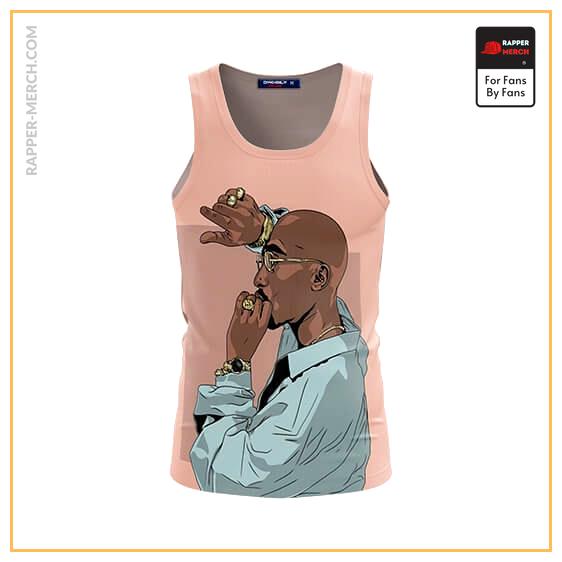Tupac Shakur Vibrant Art Pastel Pink Tank Top RM0310