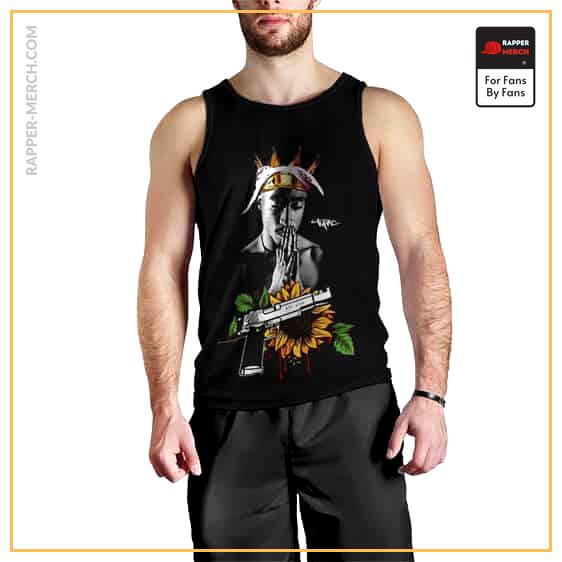 King Tupac Shakur Gun Art Sleeveless Shirt RM0310
