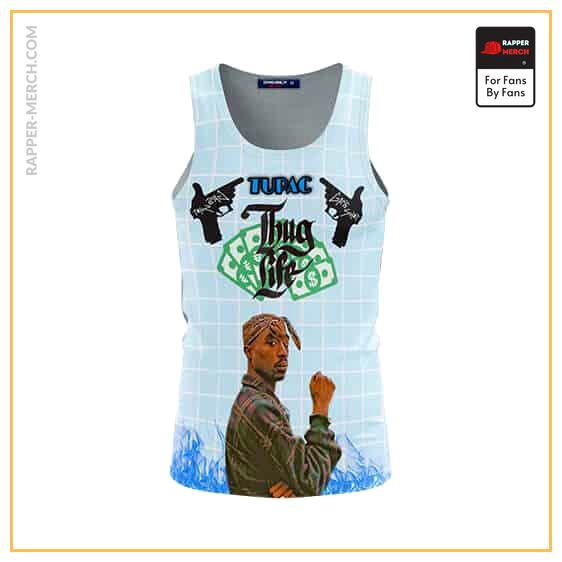 Blue Flame Thug Life Tupac Shakur Tank Top RM0310