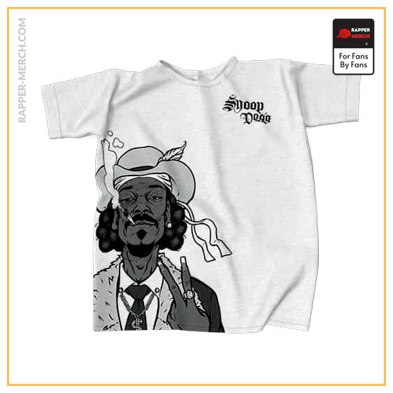 Pimp Snoop Dogg Smoking Cartoon White T-Shirt RM0310