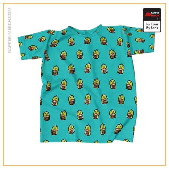 Faded Snoop Dogg Fish Hat Pattern Cyan T-Shirt RM0310