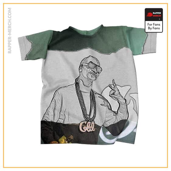 Torn Paper Artwork Snoop Dogg In Chains T-Shirt RM0310