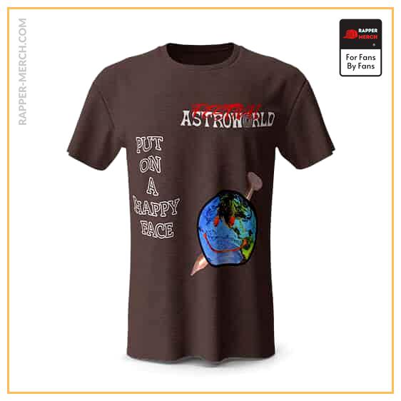 Put On A Happy Face Astroworld Burgundy Shirt RM0410
