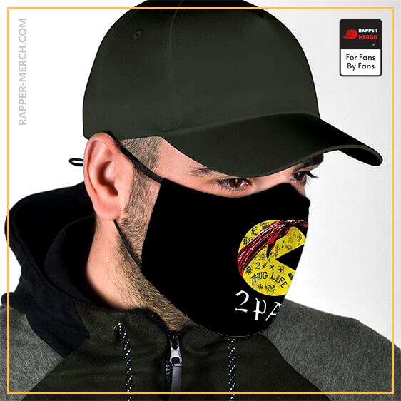 Thug Life 2Pac Shakur Pacman Parody Black Cloth Face Mask RM0310