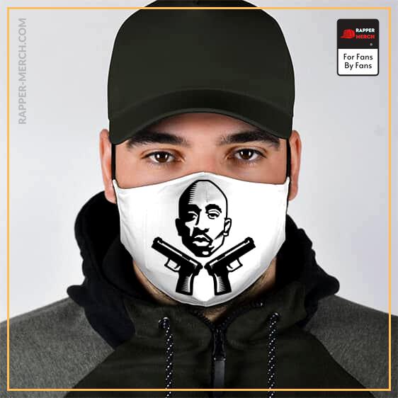 Thug Life 2Pac Shakur Pistol Logo Badass Cloth Face Mask RM0310