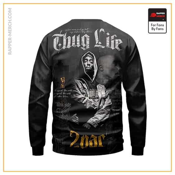 Thug Life Rapper 2Pac Shakur Art Black Sweater RM0310
