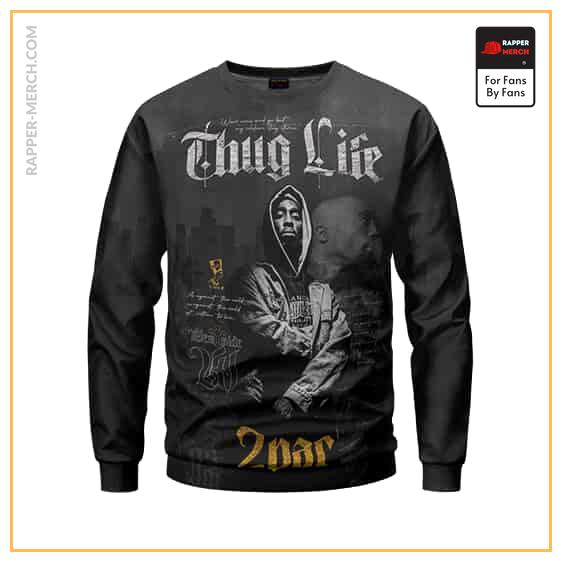Thug Life Rapper 2Pac Shakur Art Black Sweater RM0310