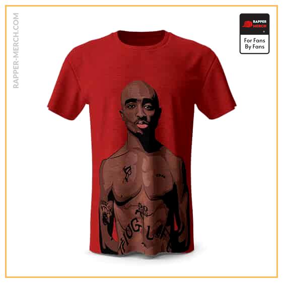 Thug Life Tupac Shakur Body Portrait Red Tees RM0310