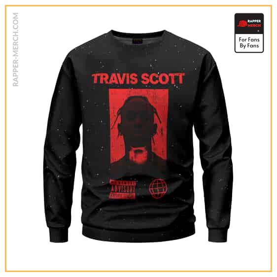 Travis Scott La Flame Album Cover Black Crewneck Sweater RM0410