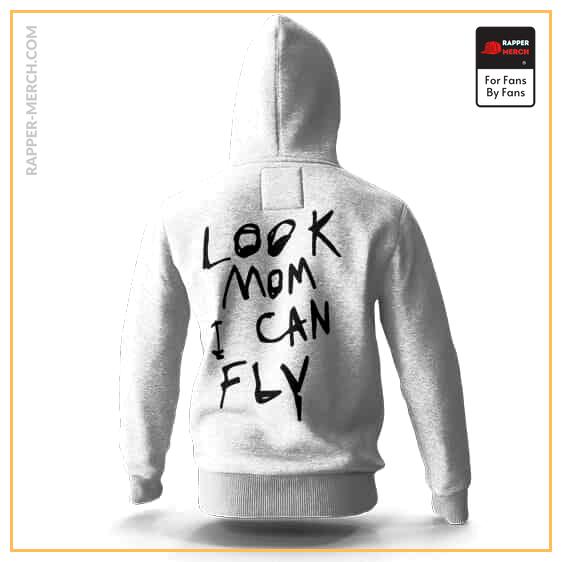 Travis Scott Look Mom I Can Fly White Graphic Hoodie RM0410