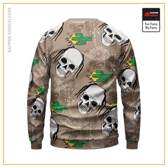 Travis Scott Skull Cactus Jack Air Jordan Pattern Sweatshirt RM0410