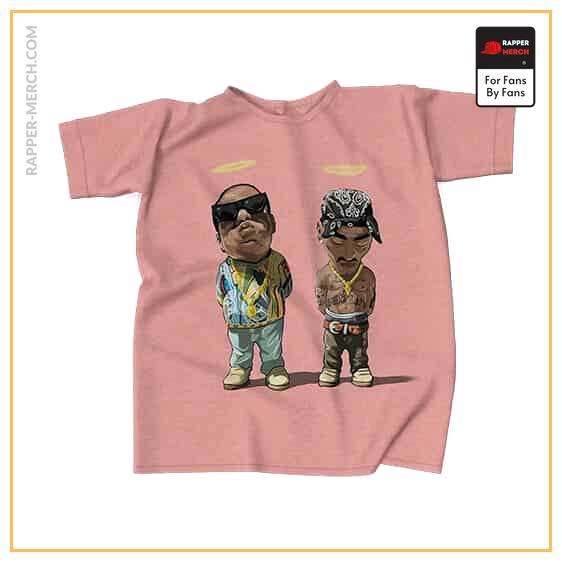 Tribute To Biggie And Tupac Caricature Pink Tees RM0310